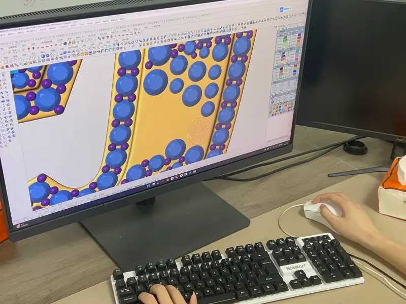 CAD drawing and design development for custom stainless steel jewelry manufacturing