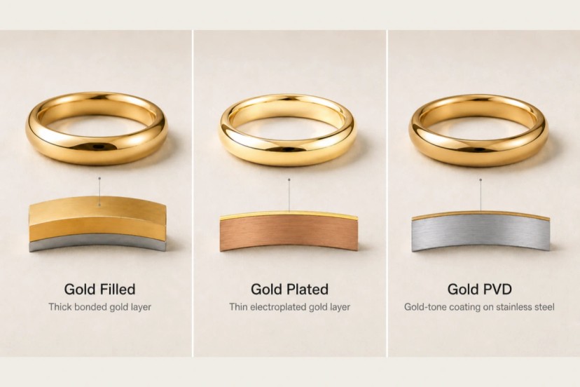 Gold PVD vs Gold Plated vs Gold Filled: Which Finish Should Jewelry Brands Choose?